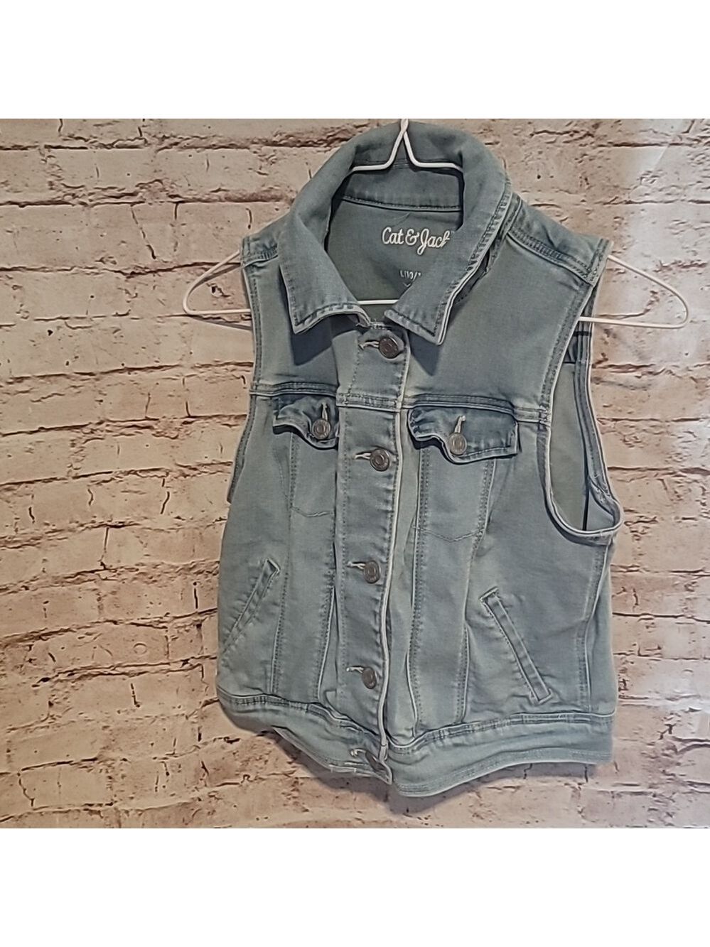 Girl's Cat & Jack jean vest sz large 10/12